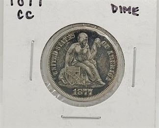 
13c - 1877 CC Seated Liberty Dime