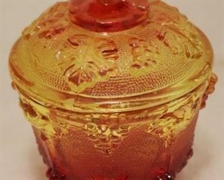 
17 - Glass Footed Covered Candy Dish 6 1/2" tall