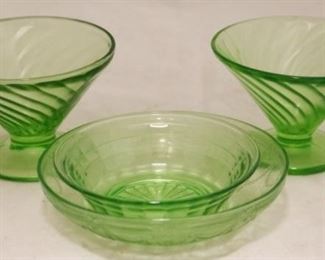 24 - Lot of Depression Green Glassware