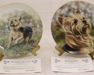 32 - Pair of Paul Doyle Plates "The Thrill of the Chase" "Anticipation" 8 1/4 round