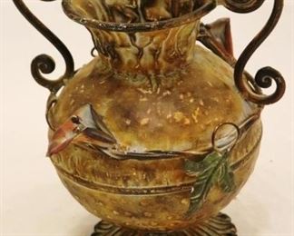 36 - Decorative Metal Vase 11" tall