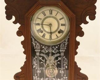 
42 - Vintage Walnut Mantle Clock 22" tall