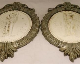 44 - Pair of Hanging Wall Plaques 22.5 tall