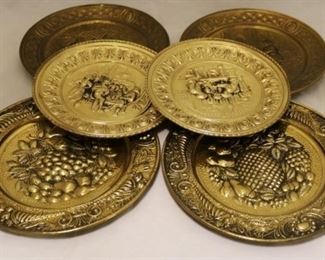 46 - Set of 6 Brass Trays 6pc.