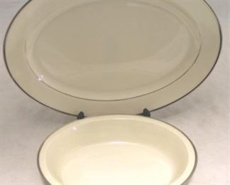 
68 - Lenox "Montclair" oval platter & bowl Oval Plater - 14 x 10 Oval Bowl - 9 1/2 x 7 1/2