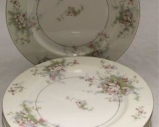 
75 - Set of 9 Haviland "Apple Blossom" Plates 8 3/4" round