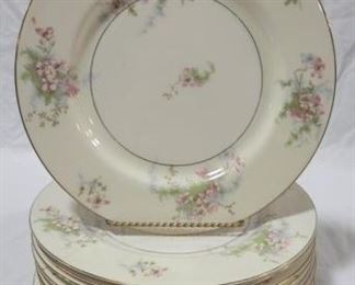 
81 - Set of 12 Haviland "Apple Blossom" Dinner Plates 10 1/2 round