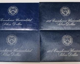 100c - 1971-74 Eisenhower Uncirculated Silver Dollar Set