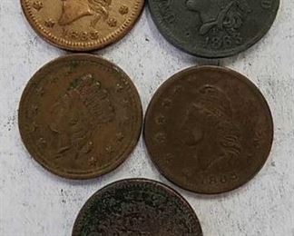 101c - Group of 5 Civil War Tokens