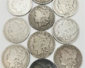 
111c - Lot of 10 Assorted Dates Morgan Silver Dollars