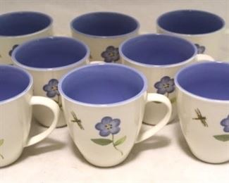 117 - Set of 8 "Blooms" Mugs 4 1/2" tall