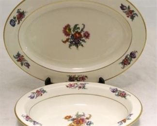 125 - Set of 2 Lumberton "Plymouth" Oval Platter + Bowl 10 1/2" 12 1/2"