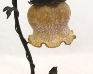 128 - Bronze Base Lamp 15 1/2" tall