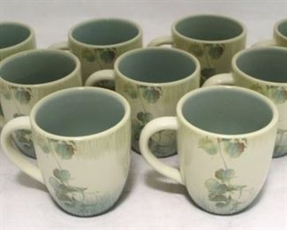 129 - Set of 9 Pfaltzgraff "Garden of Eden" Mugs 4 1/2" tall