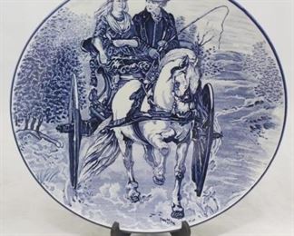 130 - Large Blue/White Charger 12 3/4" round