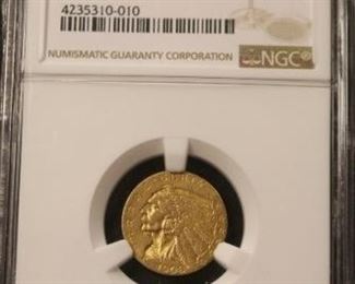 134c - 1908 NGC $2.50 Gold Indian