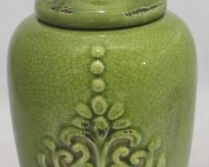 145 - Art Pottery Vase w/ Lid 16" tall