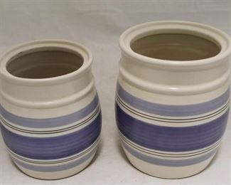 187 - Pair of Pfaltzgraff Canisters (No Lids) 7" and 8" tall