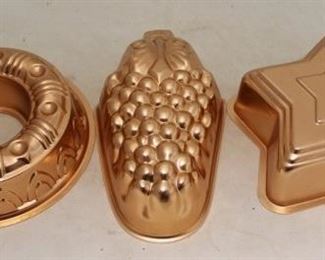 196 - 3pc. Copper Cake Molds