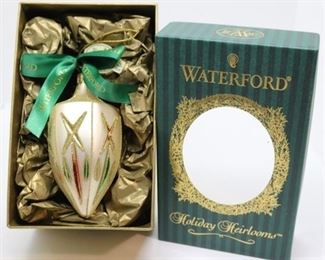 237 - Waterford Heirloom Holiday Diamond Cut Cone Ornament - w /box