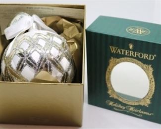 243 - Waterford Heirloom Holiday Lismore Ice Ball Ornament w /box