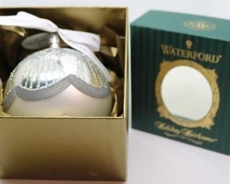 247 - Waterford Heirloom Holiday Peacock Memories Ball Ornament - w /box
