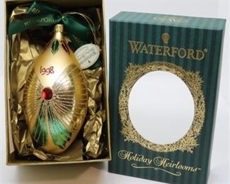 
248 - Waterford Heirloom Holiday 1998 Dated Egg Ornament - w /box