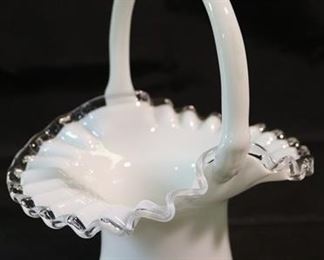 262 - Fenton Silvercrest Basket - 8.5" tall