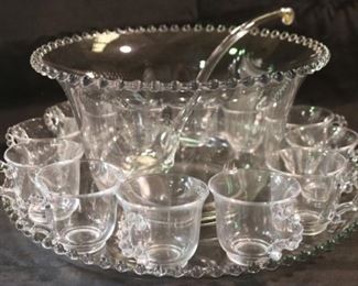 282 - 15 piece Imperial Candlewick Punch Bowl set