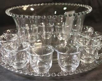 283 - 13 piece Imperial Candlewick Punch Bowl set