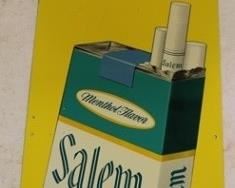
300 - 1965 Metal Salem Cigarette Sign 8" x 22" w/ Box