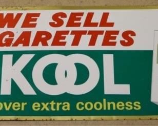 
305 - Vintage Kool Cigarettes Metal Sign-some scratches 30" w x 12" h