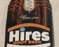 
306 - Vintage Hires Root Beer 3-D Bottle Thermometer 28.5" tall x 8" w