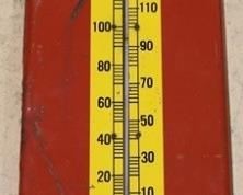 
313 - Vintage Royal Crown Cola Metal Thermometer Sign 25.5" x 10"