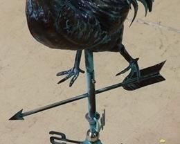 326 - Copper chicken weathervane - 35" tall