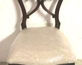 327 - Carved side chair by Alden Parkes as is 31 x 23 Leg has been reglued