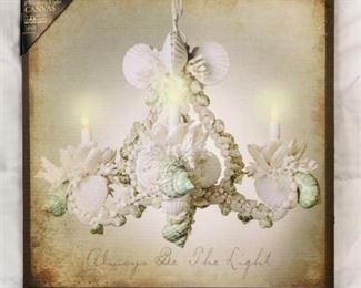 346 - Flickering Light Canvas "Always be the Light" requires AA batteries 16" x 16"
