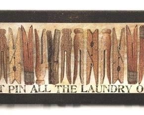 348 - "Don't Pin the Laundry on Me" Small Canvas 4" x 12"
