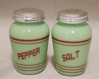 353 - Jadeite Salt & Pepper Shakers 4.5" tall
