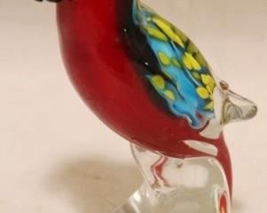372 - Murano Glass Parrot 7" tall