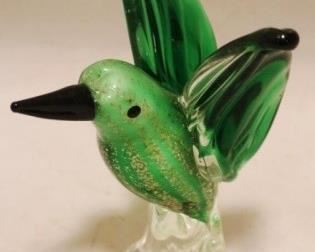 373 - Murano Glass Hummingbird 8" tall