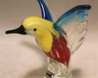 394 - Murano Glass Hummingbird 8" tall