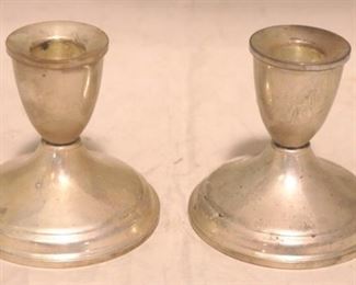 
427 - Pair of Sterling Weighted Candlestick Holders