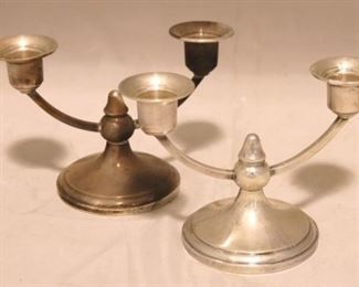 429 - Sterling Weighted Pair of Candlestick Holders