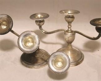 436 - Pair of Sterling Candlestick Holders - AS IS Weighted