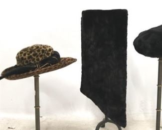 520 - Lot of 2 Vintage Hats w/ Faux Fur Wrap