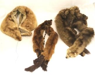 
521 - Lot of 3 vintage mink & fur wraps 2 Mink Wraps 1 Fur Wrap