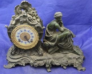 547x - Antique Ansonia Mantle Clock- 15"X 12"