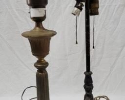 553 - 2 Vintage lamp bases 22" 29"