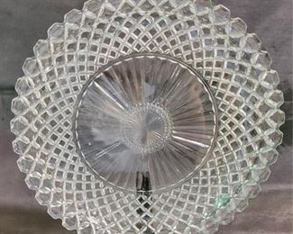 563 - Waffle Glass Serving Tray 14 round